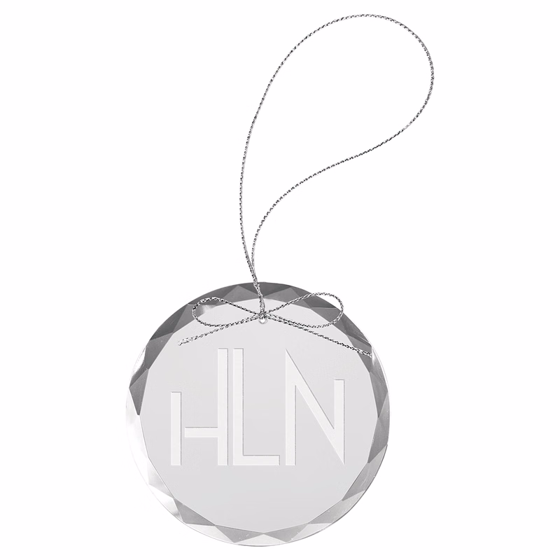 3 1/4" Round Clear Glass Ornament