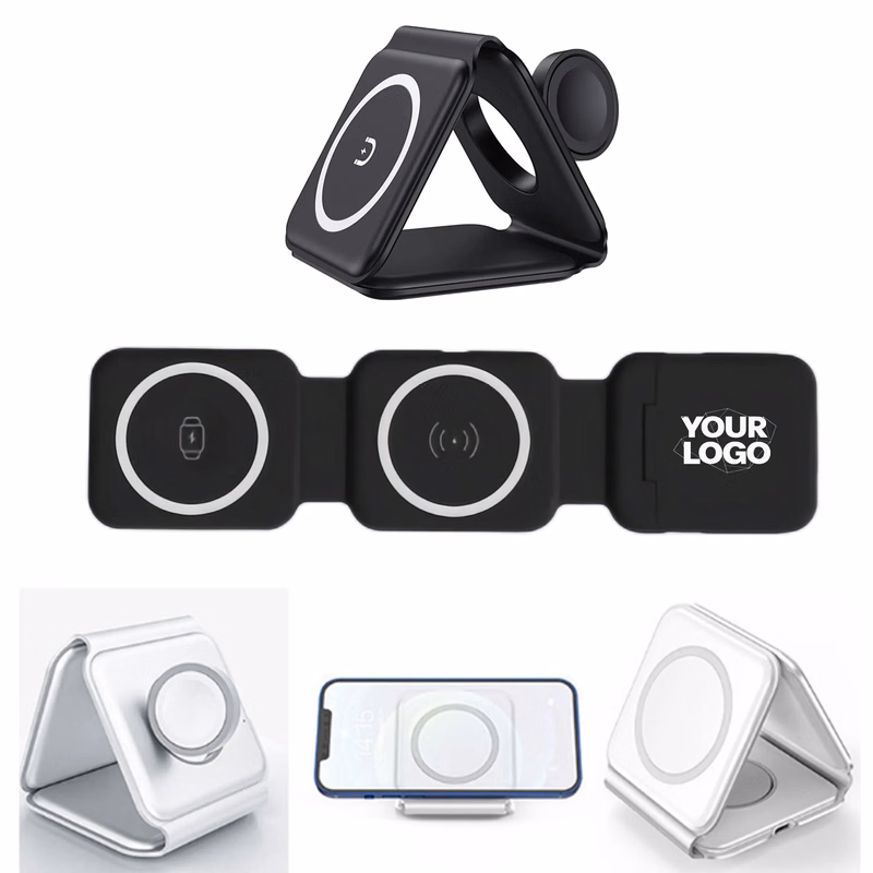 Foldable 3 in 1 Wireless Charger Magnetic Stand