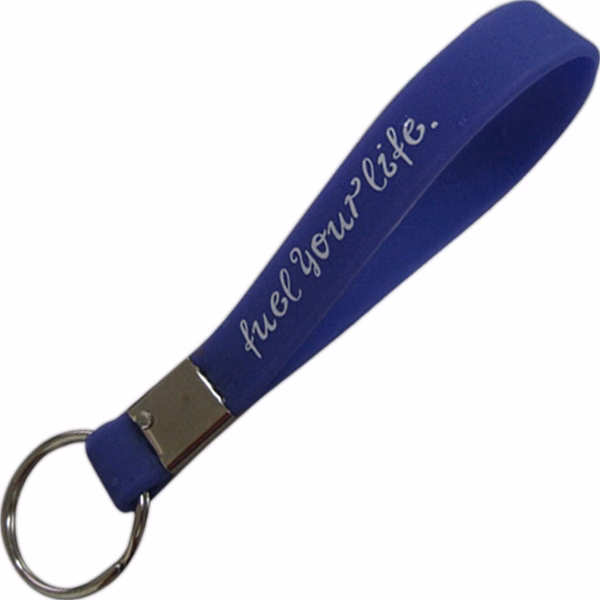 1/2 Inch Printed Silicone Wristband Keychain