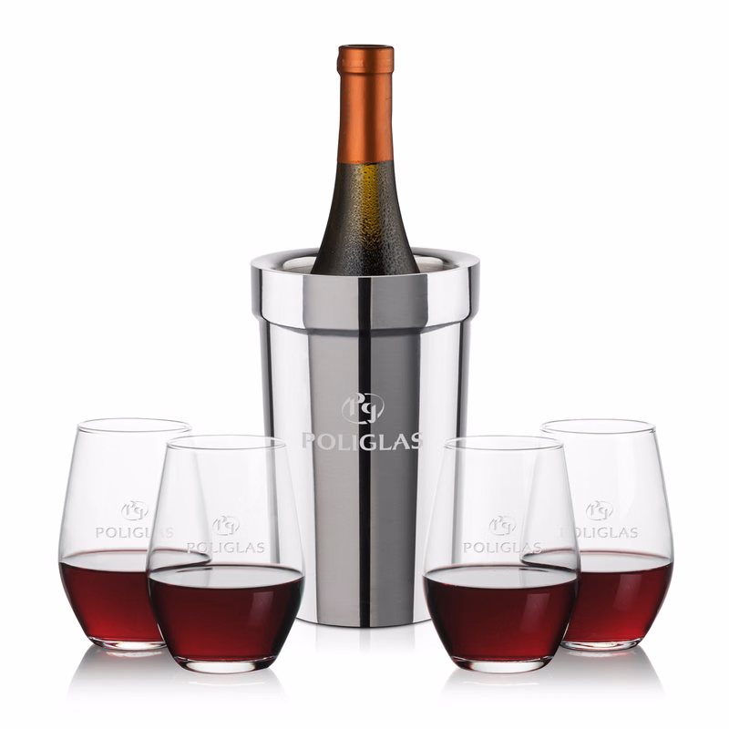Milano Wine Cooler & Vale Stemless Wine Set
