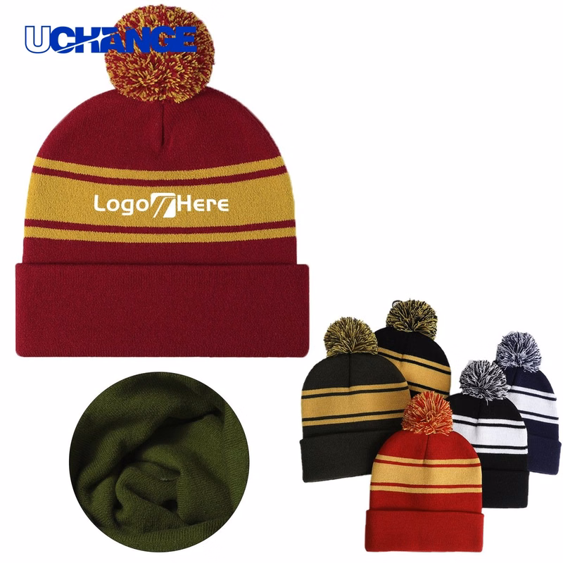 Cozy Knit Beanie With Pom Headwear