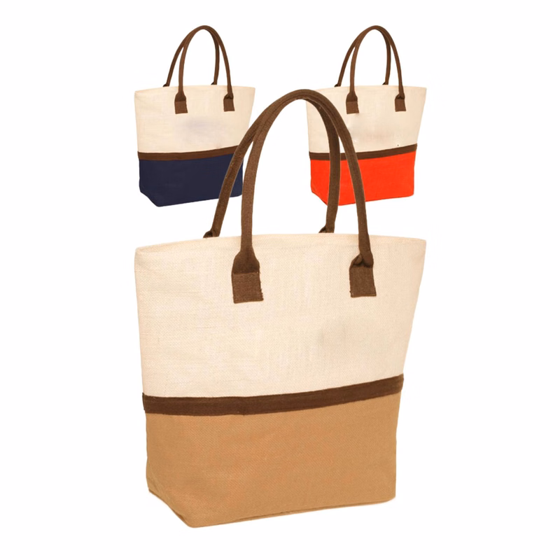 Dual Tone Jute Tote Bag