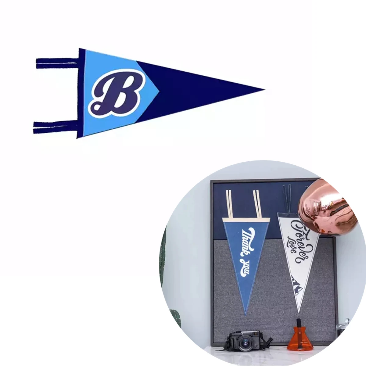 Full Size Pennant Flag, custom team spirit item with logo imprint 1