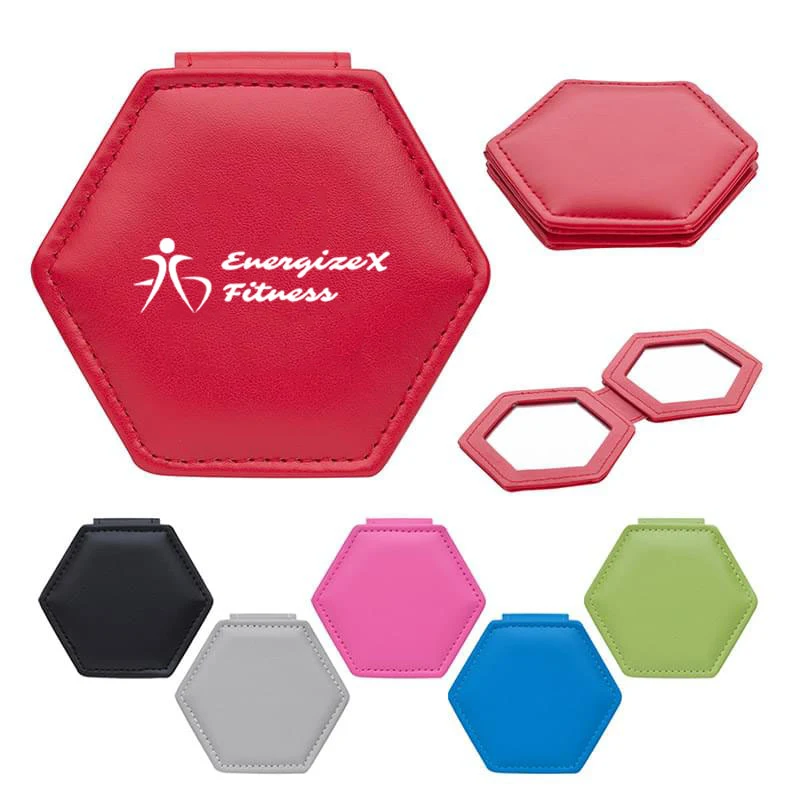 Two-Way Magnification Leatherette-Designed Compact Mirror 1
