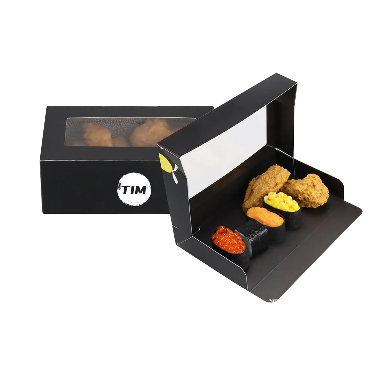 Custom Transparent Window Flip Sushi Box 1