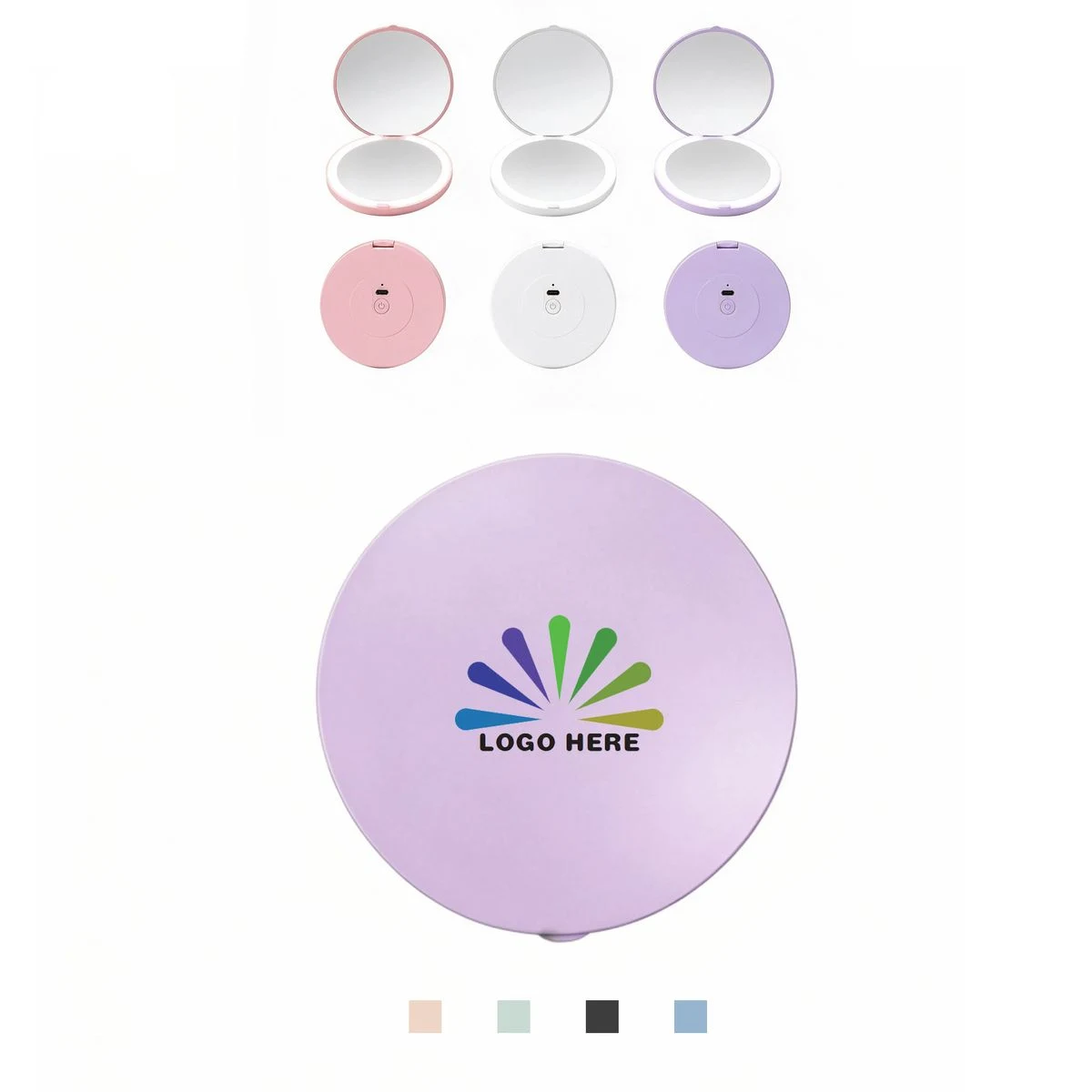 Pocket Size LED Illuminated Folding Handheld Makeup Mirror 1