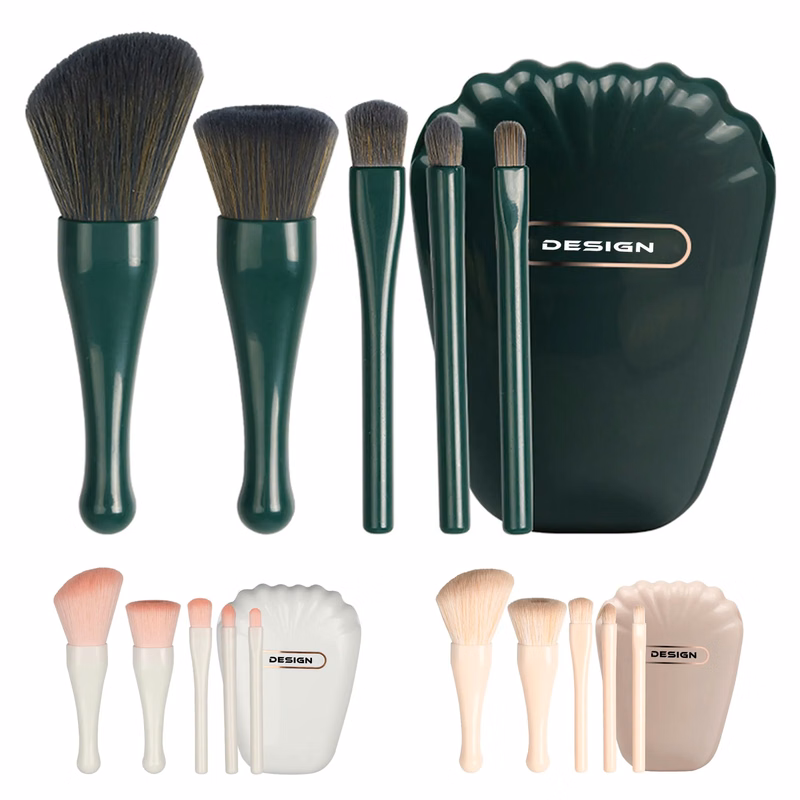 Portable Travel Makeup Brush Set With Mirror Case Kit Cute