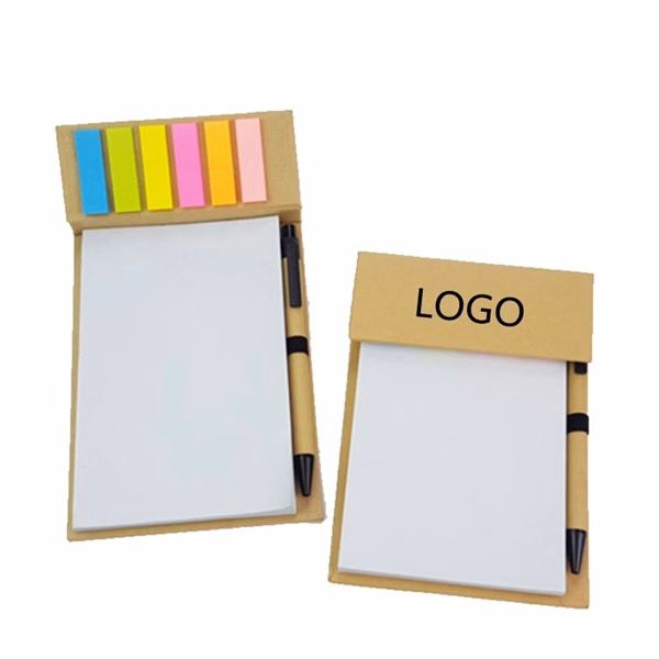 Custom Printed Sticky Notes Set with Pen