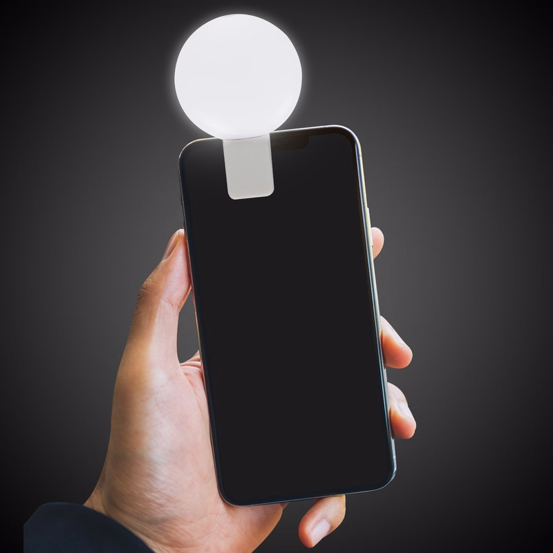 Light Up White Circle Clip-On