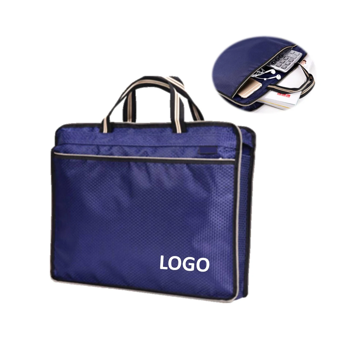 Portable Zipper Business File Document Bag 1