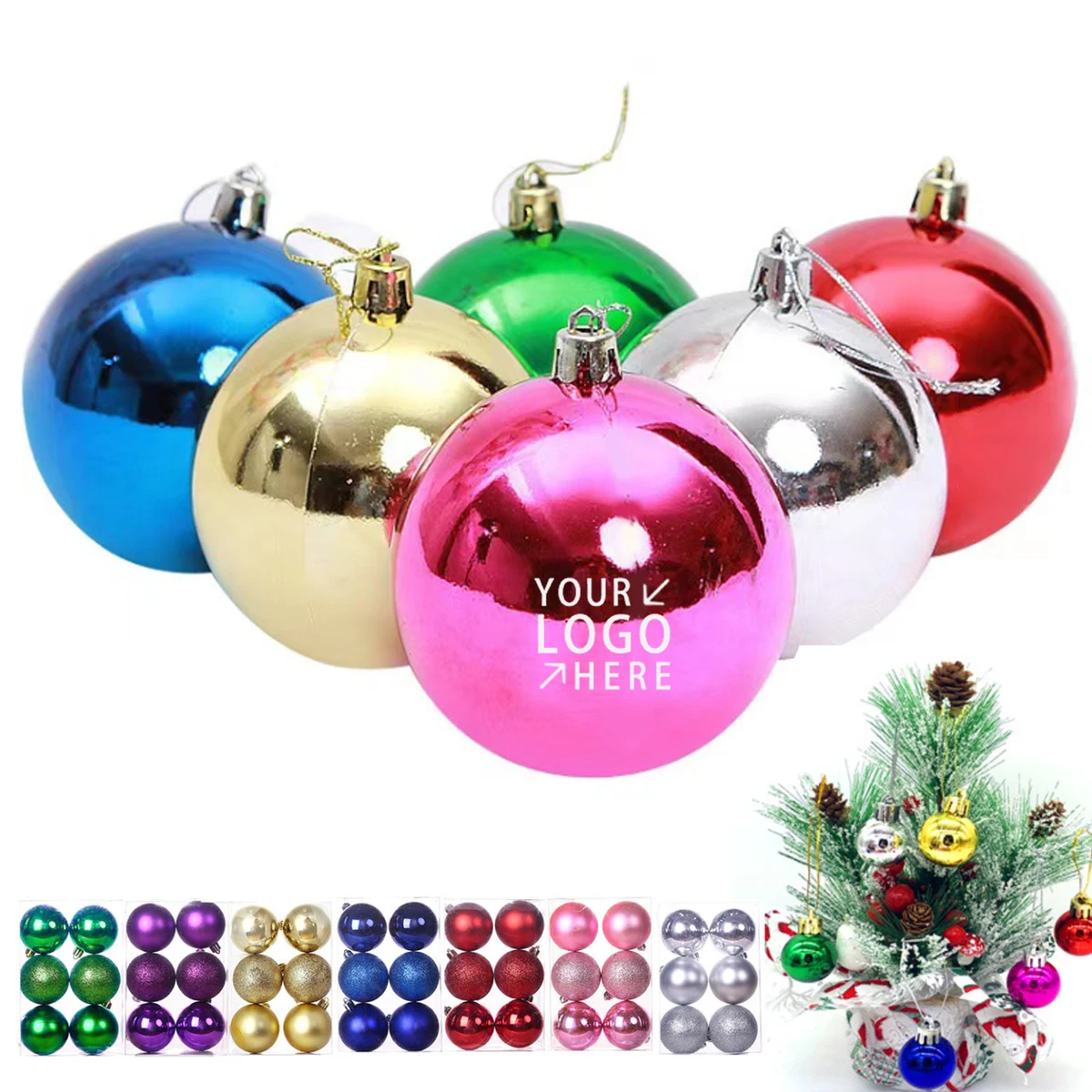 Plastic Colorful Christmas Hangling Ball Ornaments 1