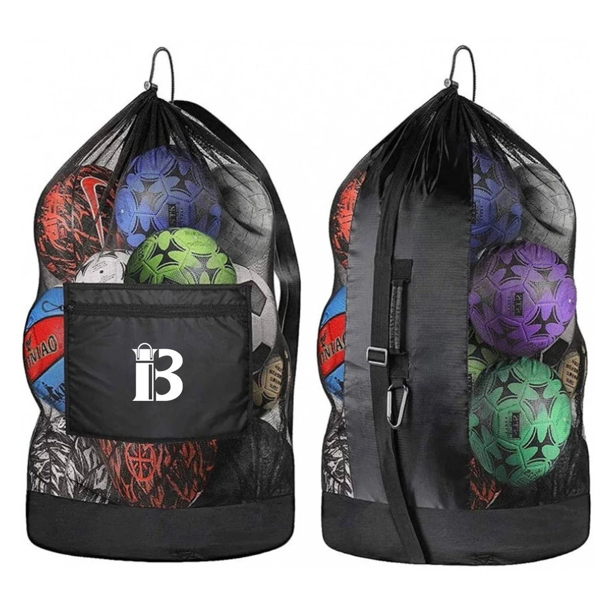 Large Mesh Drawstring Sling Ball Bag 1