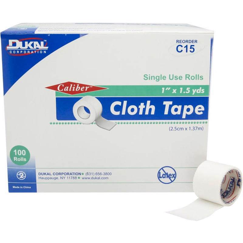 Non-Sterile Cloth Tape - 1" x 1.5 Yard Short Roll