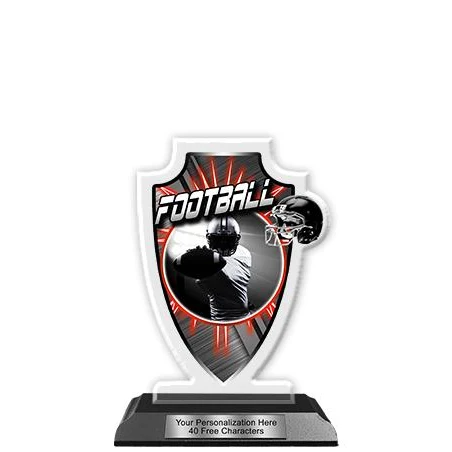 Acrylic Trophy: 6" Arrow Head, Football Redline De 1