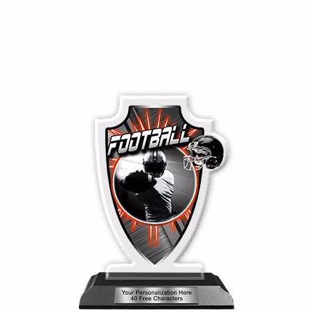 Acrylic Trophy: 6" Arrow Head, Football Redline De