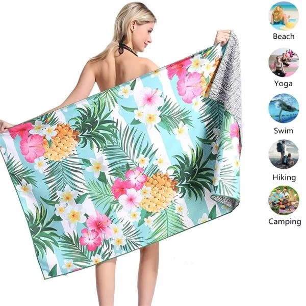 Double-sided velvet absorbent and quick-drying beach towel 1