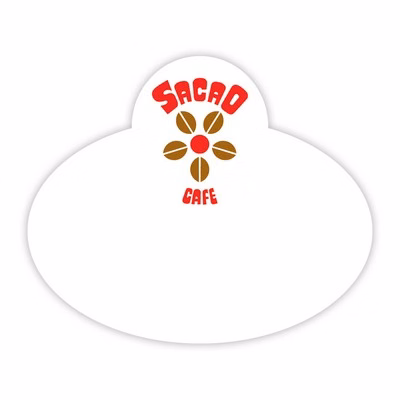 UV Printed Poly Name Badge w/ Pin Fastener (2.5"X3") Arch Top