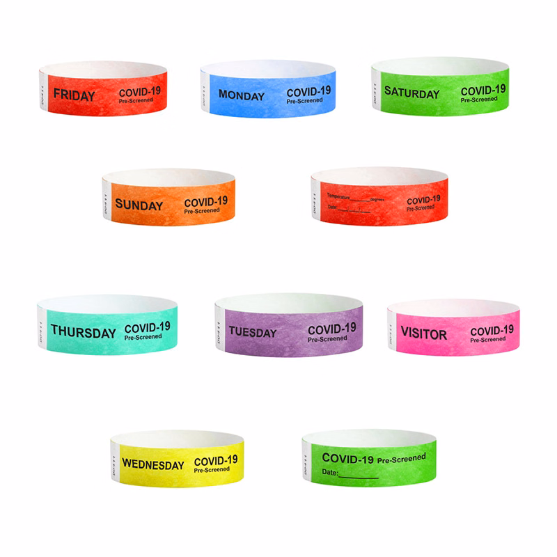 Covid-19 Tyvek� Screening Wristbands