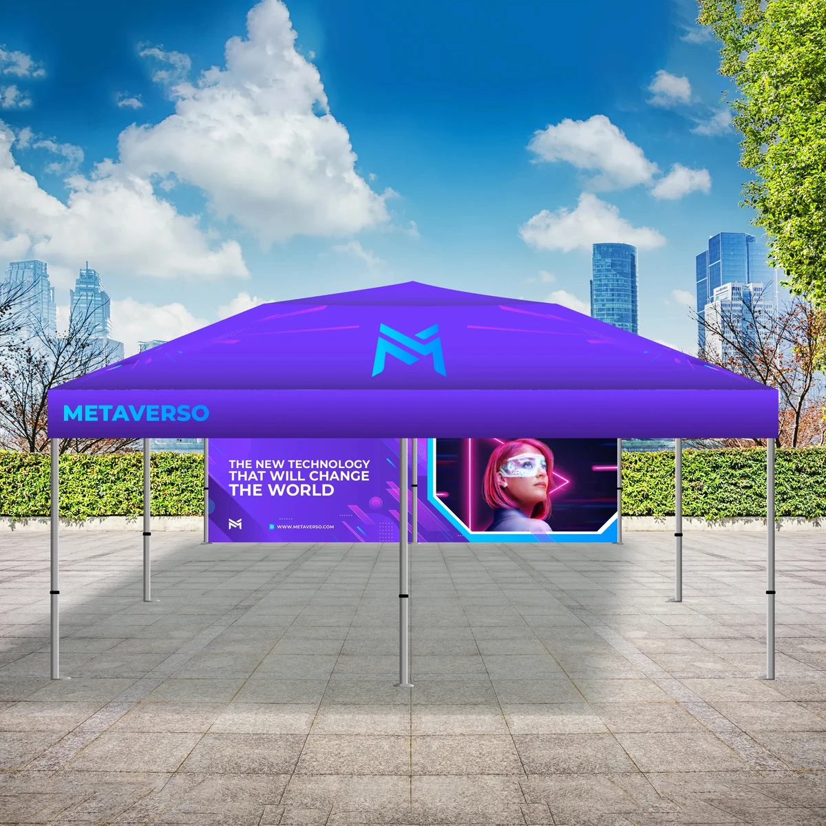 PREMIUM GIANT TENT 20x20 W/ FULL COLOR CANOPY AND BACK WALL 1