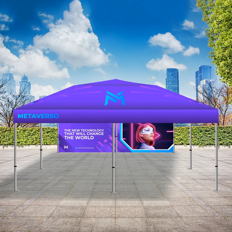 PREMIUM GIANT TENT 20x20 W/ FULL COLOR CANOPY AND BACK WALL