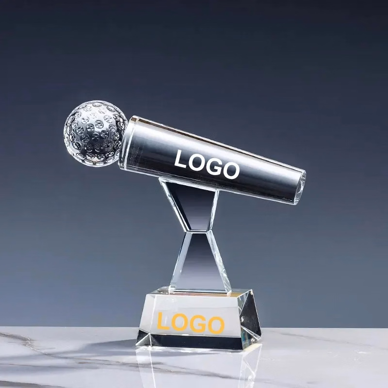 Engraved Crystal Microphone Award