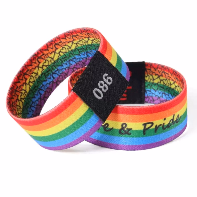 Full Color Sublimated Polyester Woven Label Wristband
