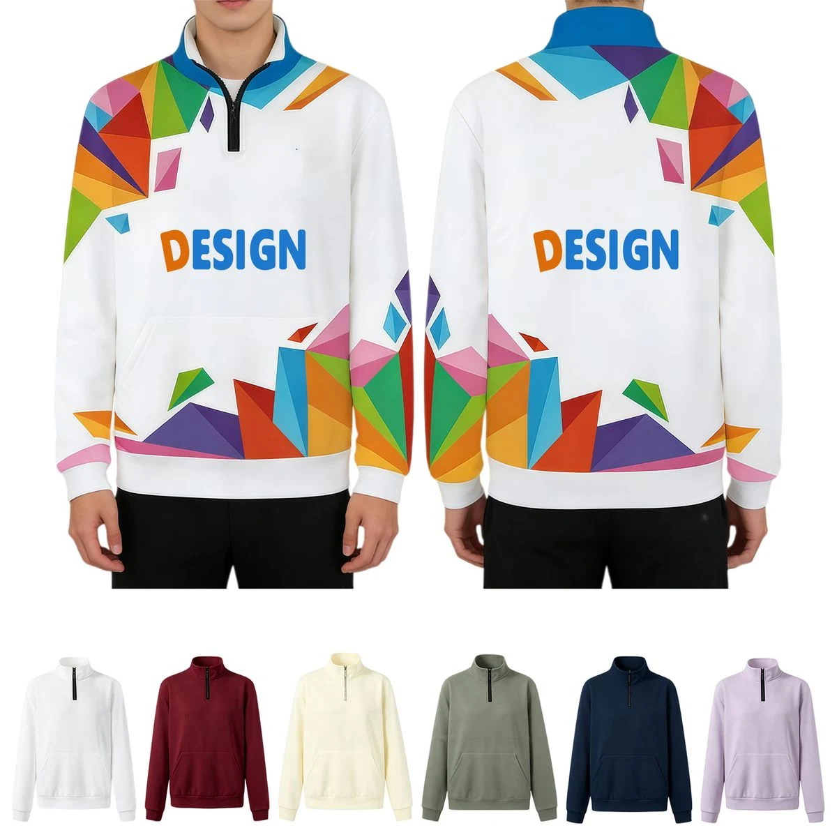 Quarter Zip Sweatshirt, custom hoodie or sweatshirt with logo imprint 1
