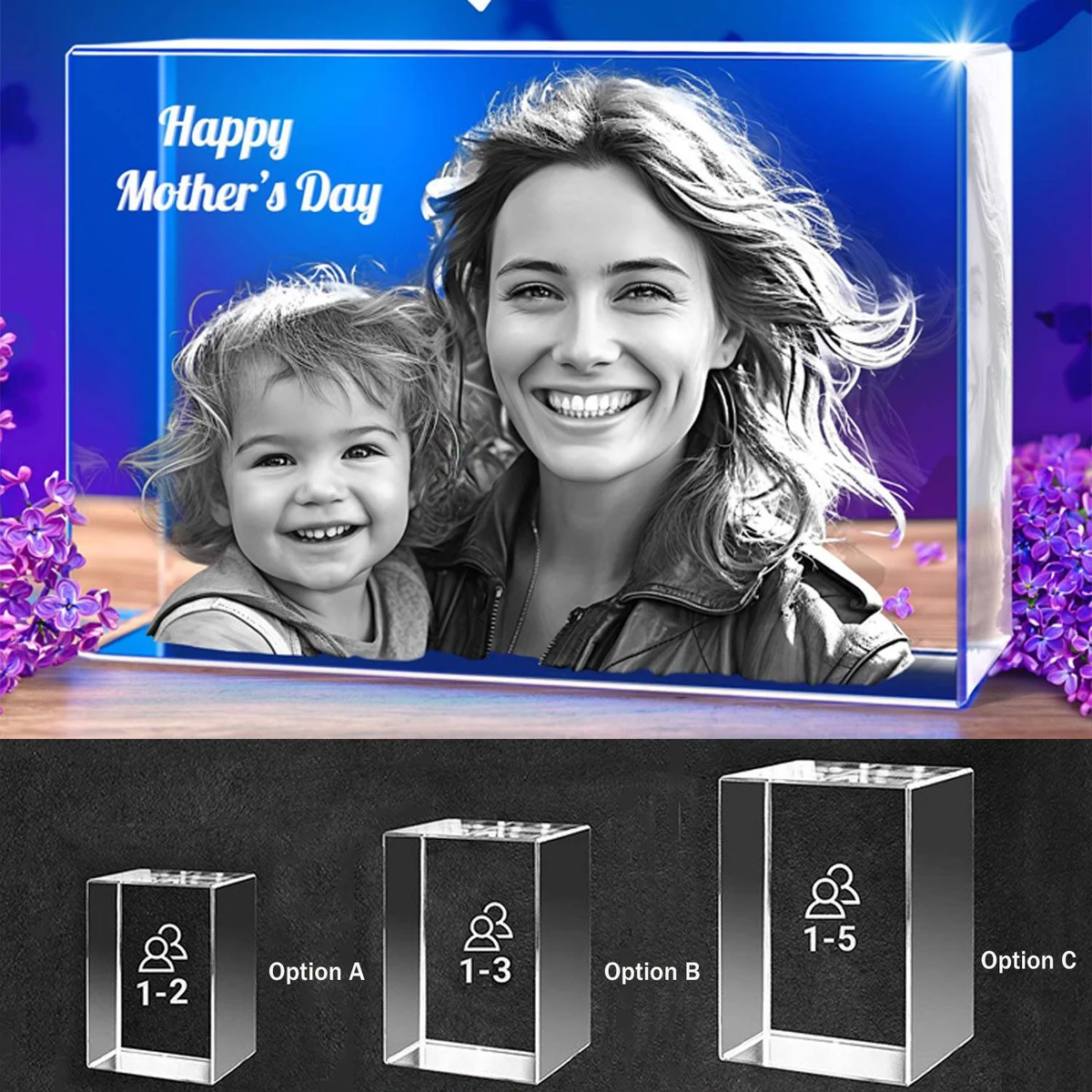 Custom Engraved 3D Crystal Photo Frame 1