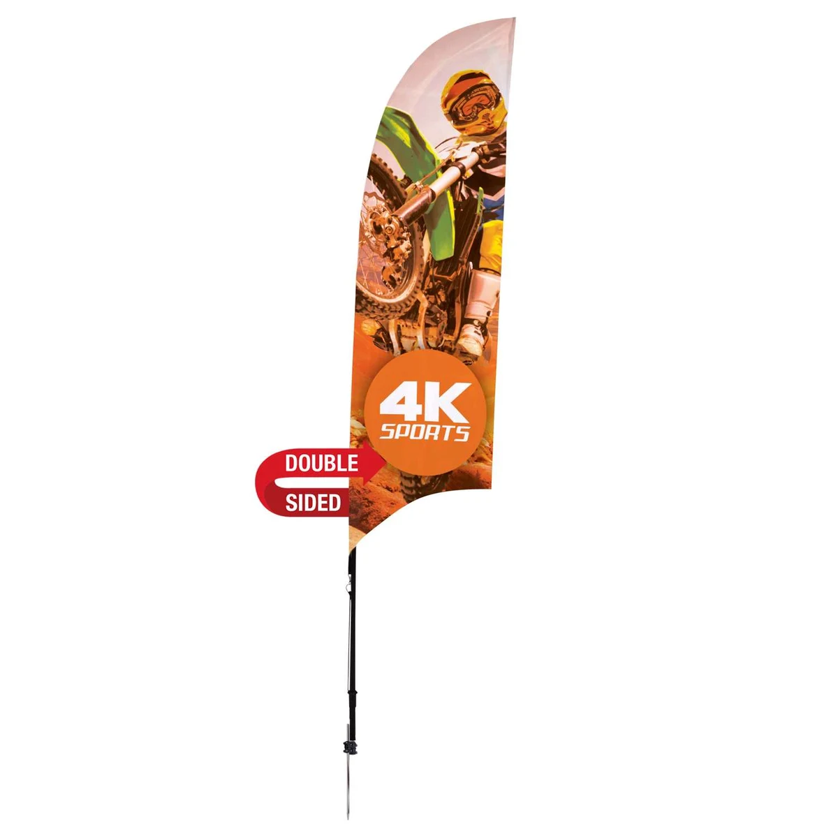 7' Streamline Razor Sail Sign Kit (Double-Sided with Ground Spike) 1