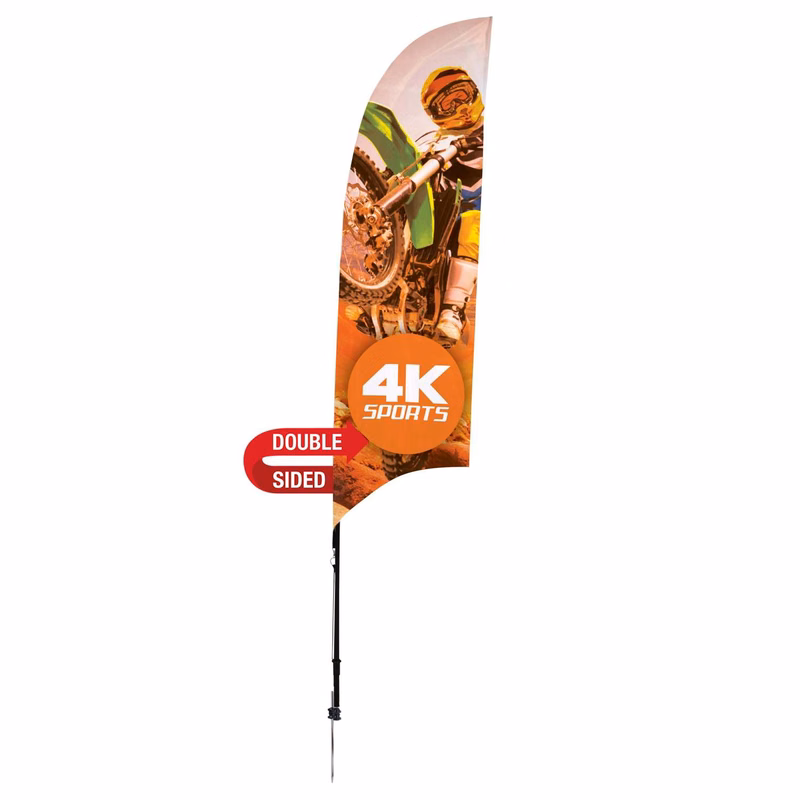 7' Streamline Razor Sail Sign Kit (Double-Sided with Ground Spike)