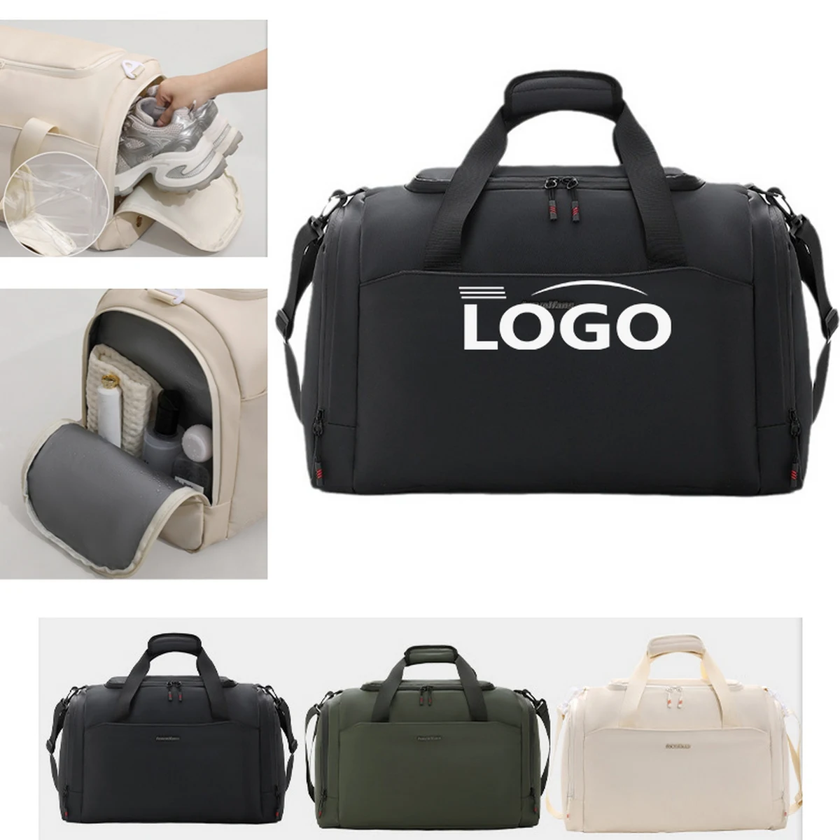 Dry And Wet Separation Separate Shoe Compartment Sports Travel Bag 1