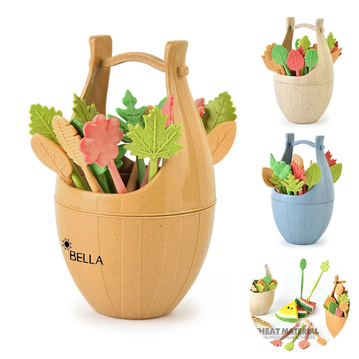 Mini Bucket Fruit Fork Set 1