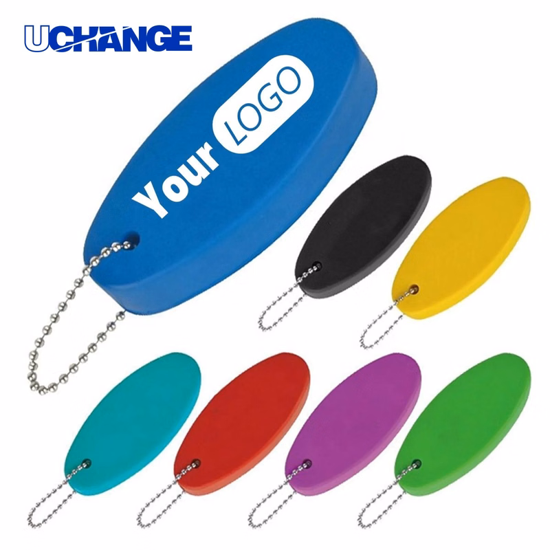 Oval PU Floating Keychain