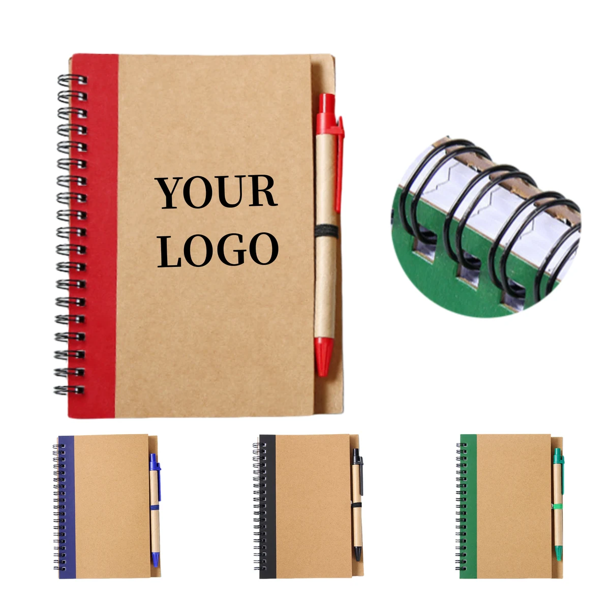 Portable Spiral Kraft Notebook Custom Logo 1