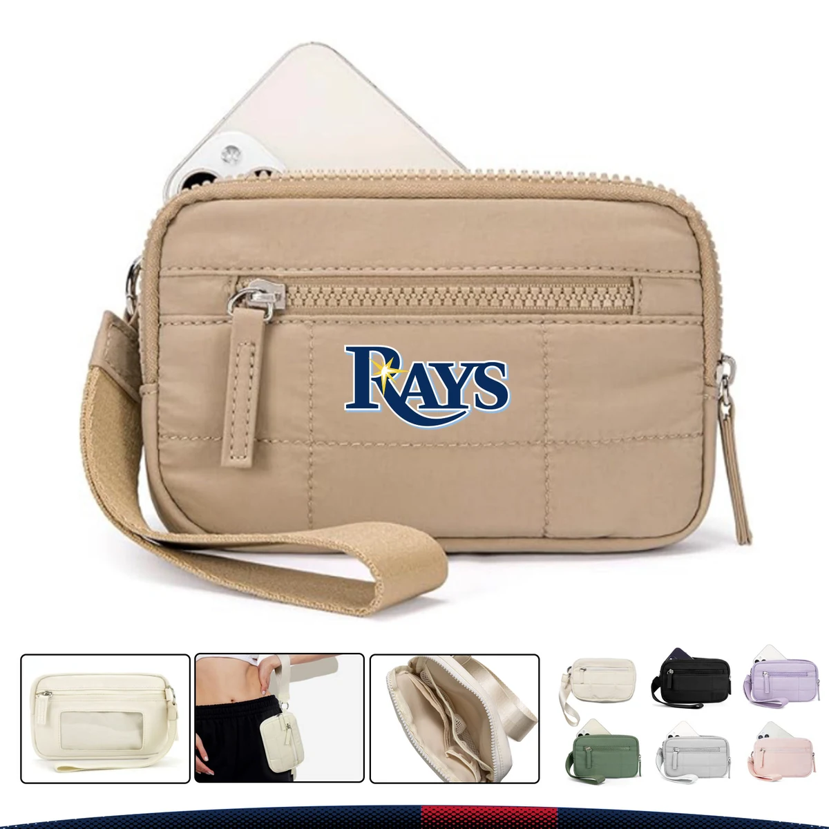 Nyelle Quilted Nylon RFID Wristlet Wallet 1