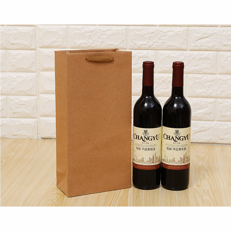 Natural Kraft 2-Bottle Wine Tote Bag