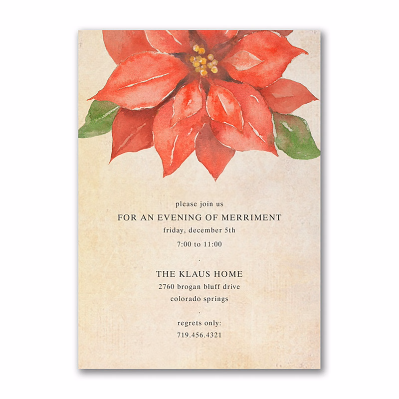 Bright Poinsettia Event Invitation