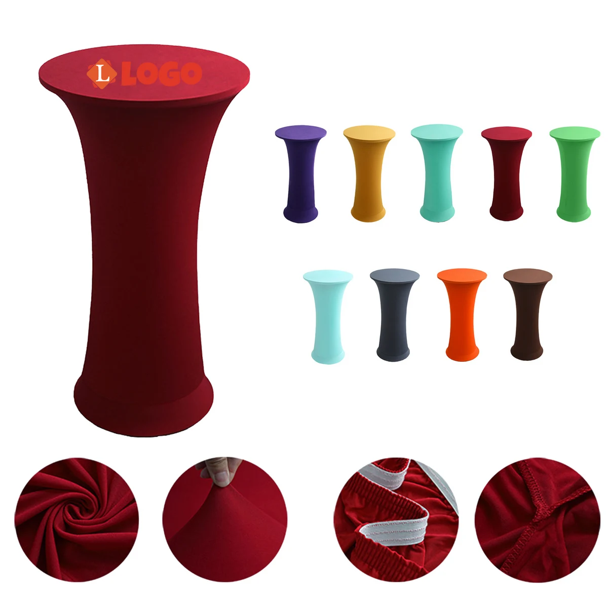 Spandex Round Cocktail Table Cover 1