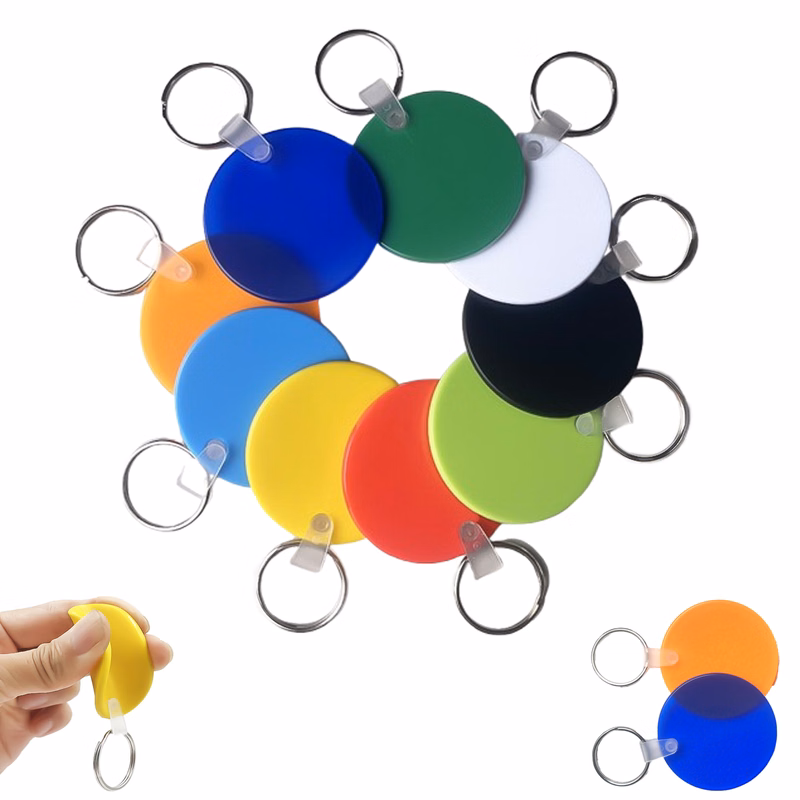 Circle Tag Soft Plastic Keychains
