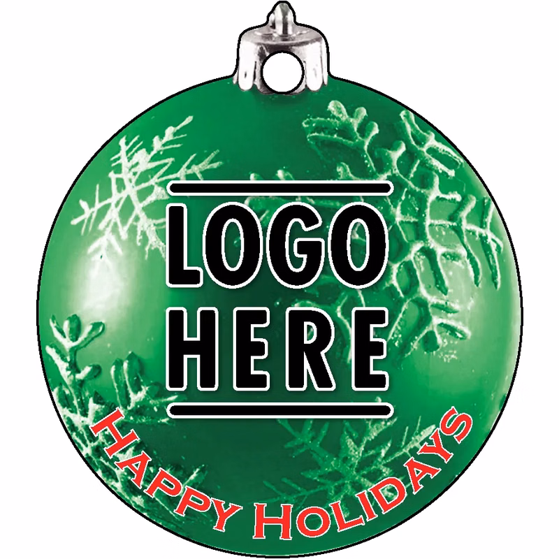 1/4" Recycled Wood Ornaments-Bulb 3 - Snowflake2 - Green