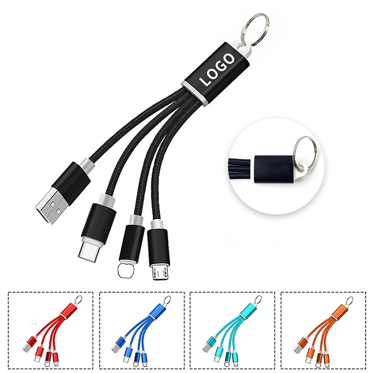 3 in 1 USB Charging Cable Keychain 1