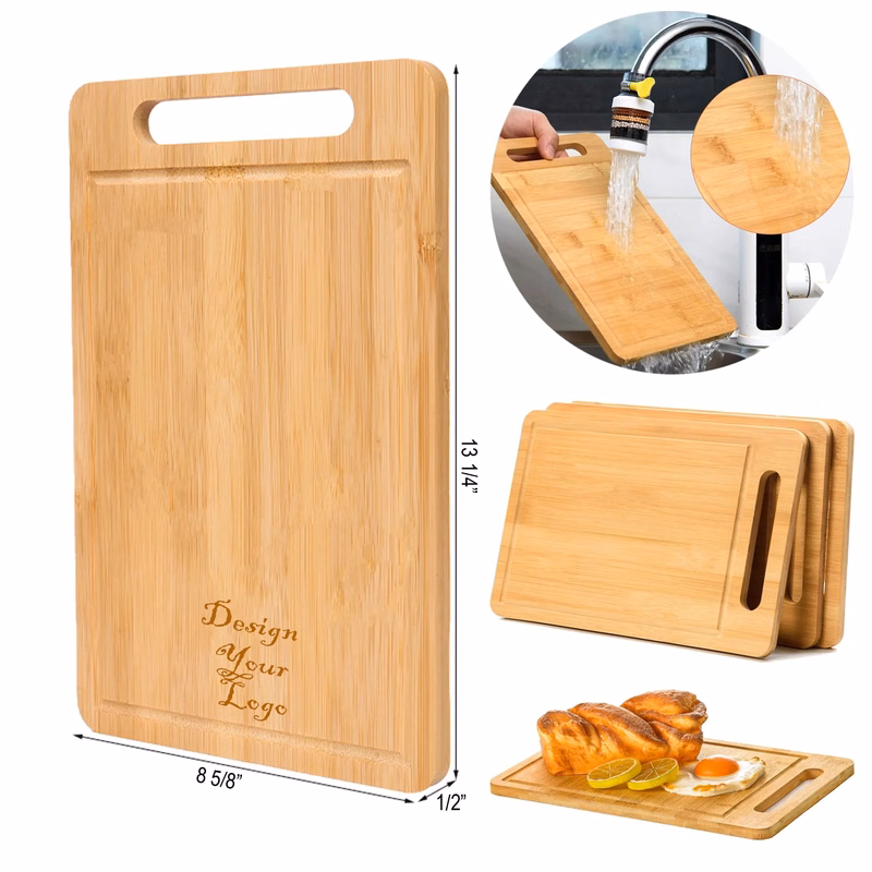 Eco-Friendly Wood Cutting Board with Handle