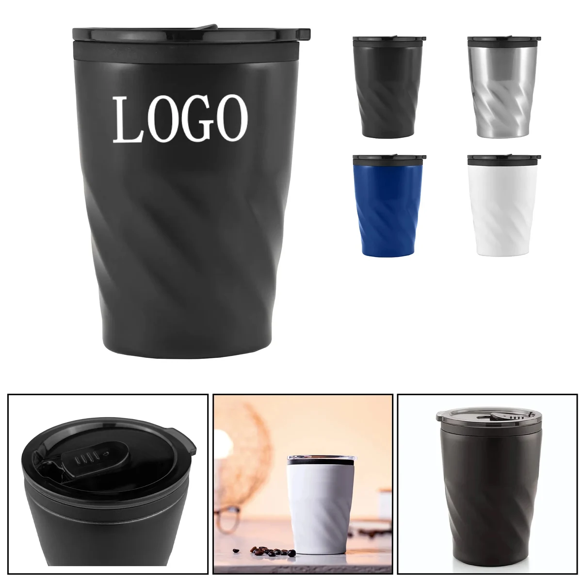 12 oz Insulated Mug Steel 1
