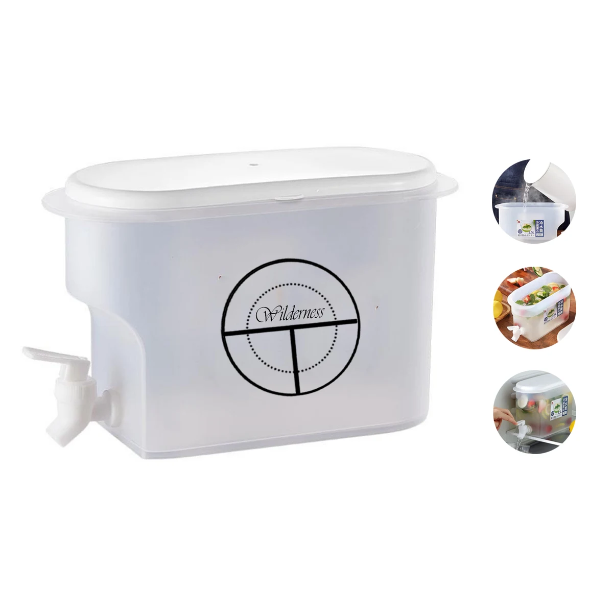 118oz Plastic Frosted Beverage Dispenser w/ Spigot 1