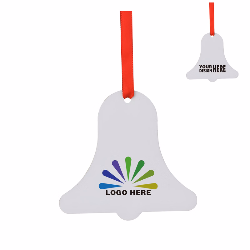 MOQ50 Bell-Shaped Aluminum Christmas Hanging Ornament