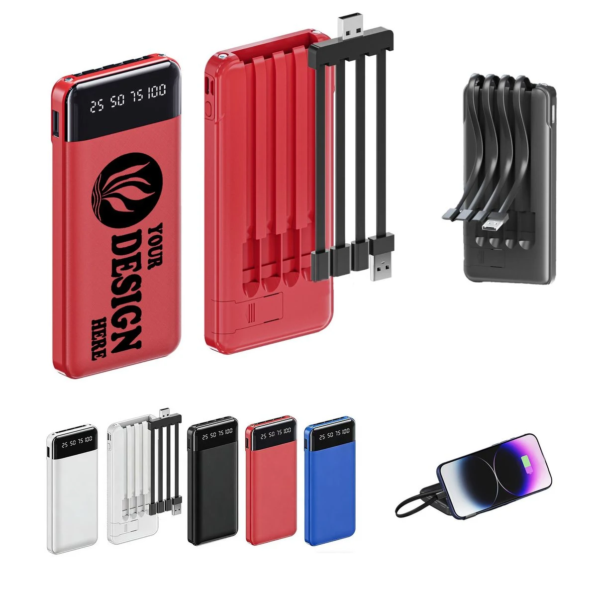 10000mAh Power Bank with Built-in Cable 1