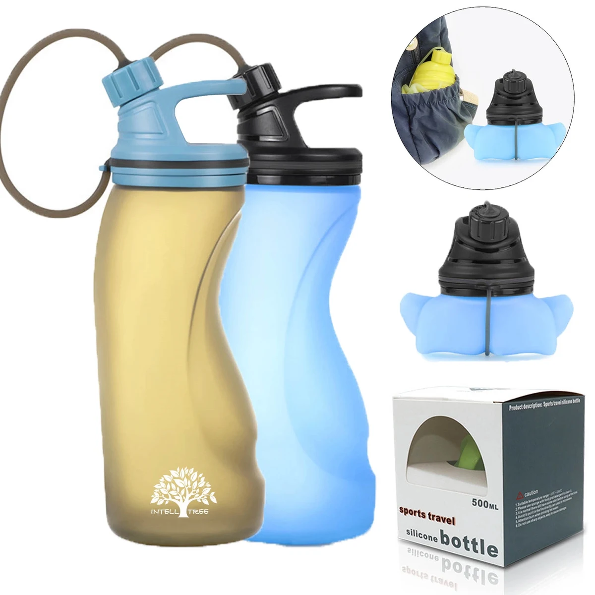 17 Oz Collapsible Water Bottle Food Grade Silicone 1
