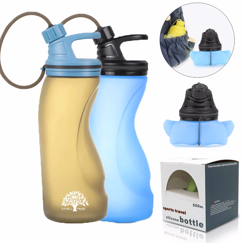 17 Oz Collapsible Water Bottle Food Grade Silicone
