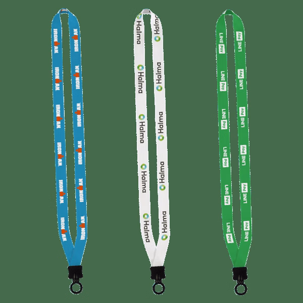 1/2" Dye-Sublimated Lanyard with Plastic Clamshell and Plastic O-Ring