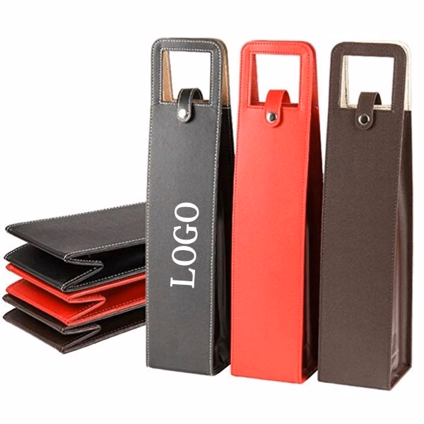 Leather Wine Bottle Tote Bag